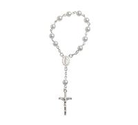 sodeber Catholic for Cross Finger Chain Rosary Finger Baptism Rosaries Faux Pearls for Christening Rosary Beads for Baby