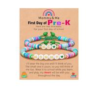 sodeber Ceramic Clay Separation Jewelry Set Mother Daughter Matching Bracelets with Motivational School Cards for Children School Confidence Set