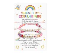 sodeber Ceramic Clay Separation Jewelry Set Mother Daughter Matching Bracelets with Motivational School Cards for Children School Confidence Set