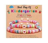 sodeber Ceramic Clay Separation Jewelry Set Mother Daughter Matching Bracelets with Motivational School Cards for Children School Confidence Set