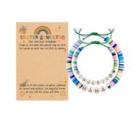 sodeber Ceramic Clay Separation Jewelry Set Mother Daughter Matching Bracelets with Motivational School Cards for Children School Confidence Set