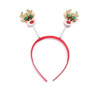 sodeber Christmas Sequins Bouncing Elk Shape Hair Hoop Washing Face Holder Party Costume Headwear For Teenagers