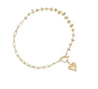 sodeber Classical Love Symbol Jewelry Adjustable Length Chain Necklace Interchangeable Retro Inspired Link Clavicle Chain Multi Link Bridal Jewelry
