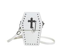 sodeber Coffin Shape Rivet Handbag Crossbody Bag Festival Women Girl Versatile Small Cellphone Halloween Gothic