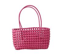 sodeber Contemporary Clear Vacation Bag with Reinforced Structure Woven Fashion Handbag for Offices Errands and Daily Time Lightweight Vacation Bag