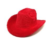 sodeber Cowboy Hat Furry Plush Knight For Disco House Cocktail Parties Vacation Comedian Actor