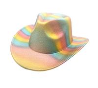 sodeber Cowgirl Hat Shining Rainbow Western Dreamy Knight Photo Props For Stage Dancing Shows