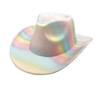 sodeber Cowgirl Hat Shining Rainbow Western Dreamy Knight Photo Props For Stage Dancing Shows