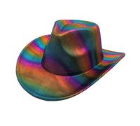 sodeber Cowgirl Hat Shining Rainbow Western Dreamy Knight Photo Props For Stage Dancing Shows