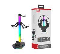 sodeber Desktop Charging Stand Base Controller Dock Station Type C USB Port with Headphone Holder Built in Light Game Controller Station
