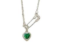 sodeber Elegant Heart Pendant Necklace Pin Party Modern Chain Suitable For Various Occasion