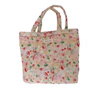 sodeber Elegant Quilted Cotton Shopper Bag With Floral Designs Large Capacity Shoulder Ladies Padded Purse For