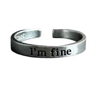 sodeber Engraved Words Inspirational Rings Adjustable Motivational Resiliences Symbol Jewelry Fashion Accessory