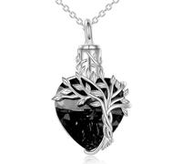 sodeber Entangled Tree Cremation Necklace for Pet Ashes or Human Remain Heart Shaped Design Stainless Steel Memorial Jewelry Funeral Jewelry