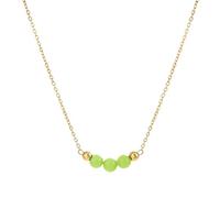 sodeber Exquisite Necklace with Stone Chinese Aesthetic Neck Jewelry Stainless Steel Texture for Modern and Cultural Enthusiasts Stone Beads Necklace