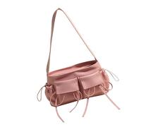 sodeber Fashionable Ladies Sweet Bowknot Underarm Bag Zippered Shoulder PU Leather Multi Pockets Handbag for Work and Travel Korean Fashion Shoulder