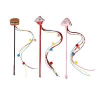 sodeber Felines Fun Pompoms Teaser Wand Toy Cats Entertainment and Fun Exercise Teasing Stick Soothing Toy Kitten Play Wand