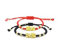 sodeber Feng Shui Braided Set Adjustable Amulet Dragon Good Luck Beads Charm Rope for Unisex Good Luck Wristbands
