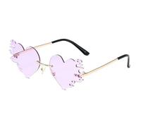 sodeber Frameless Flame Heart Sunglass Lightweight Trendy Shades For Travel Stage Music Festival Supply