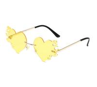 sodeber Frameless Flame Heart Sunglass Lightweight Trendy Shades For Travel Stage Music Festival Supply