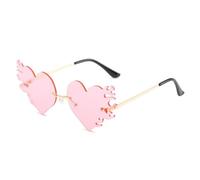 sodeber Frameless Flame Heart Sunglass Lightweight Trendy Shades For Travel Stage Music Festival Supply
