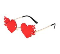sodeber Frameless Flame Heart Sunglass Lightweight Trendy Shades For Travel Stage Music Festival Supply