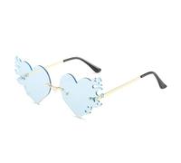 sodeber Frameless Flame Heart Sunglass Lightweight Trendy Shades For Travel Stage Music Festival Supply