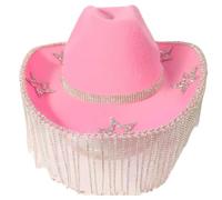 sodeber Fringed Rhinestones Cowboy Hat For Adult Women Bridal Shower Cowgirl Masquerades Party Costume