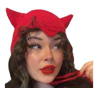 sodeber Fun Horn Teens Costume Hat Halloween Pullover Soft Warm Crocheted Be