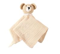 sodeber Gentle Pacify Towel Cotton Baby Blanket Adorable Animal Crochet Design for Comfort Security and Anxious Relief Comfort Blanket