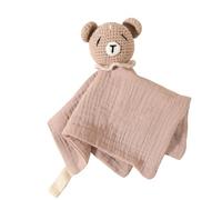 sodeber Gentle Pacify Towel Cotton Baby Blanket Adorable Animal Crochet Design for Comfort Security and Anxious Relief Comfort Blanket