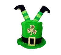 sodeber Green Irish Top Hat With Leg Great For StPatricks Day Costume And Party Stage Performances Shamrock Tall