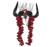 sodeber Halloween Horn Devil Horns Headband Day Of The Dead Antelope Goth Headpiece