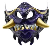 sodeber Halloween Party Devil Samurais Half Face Carnivals Masquerade Japanese For Cosplay