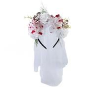 sodeber Halloween Veils Headbands Flower Shape Headgear Princesses Tiaras Bridal Hair Hoop For Costume Parties And