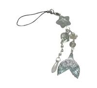 sodeber Handmade Beaded Mermaids Tail Phone Charm Youthful Jewelry Fish in Assorted Colors