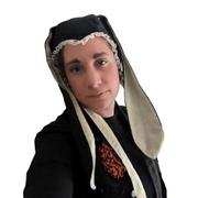 sodeber Hat Long Ears Photo Props New Year Lace Halloween Adults Kids Horn Skull Pa