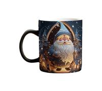 sodeber Heat Sensitive Ceramic Christmas Mugs Magically Changes Color with Festival Santa Snowflakes Reindeers Designs for Hot Drink Holiday Color Changing Heat Cup