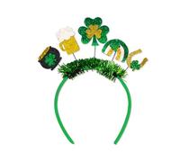 sodeber Irish Bowknot Shamrock Headband Patricks Day Woman Christmas Sequins For Festival