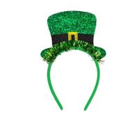 sodeber Irish Bowknot Shamrock Headband Patricks Day Woman Christmas Sequins For Festival