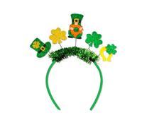 sodeber Irish Bowknot Shamrock Headband Patricks Day Woman Christmas Sequins For Festival
