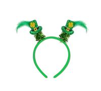 sodeber Irish Bowknot Shamrock Headband Patricks Day Woman Christmas Sequins For Festival