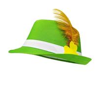sodeber Irish Feathered Festival Hat Classical Retro Design Cosplay Costume Role Play Accessory for Men Women Fashionable Derby with Feathered Embellishment Retro Dance Hats Cosplay Costume Suitable