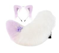 sodeber Japanese Styles Plush Cats Ears Headpiece and Matching Tail Role Playing Outfit Anime Character Simulation Hairpiece Japanese Styles Animal Ear Headpiece
