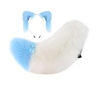sodeber Japanese Styles Plush Cats Ears Headpiece and Matching Tail Role Playing Outfit Anime Character Simulation Hairpiece Japanese Styles Animal Ear Headpiece