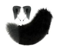 sodeber Japanese Styles Plush Cats Ears Headpiece and Matching Tail Role Playing Outfit Anime Character Simulation Hairpiece Japanese Styles Animal Ear Headpiece