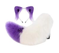 sodeber Japanese Styles Plush Cats Ears Headpiece and Matching Tail Role Playing Outfit Anime Character Simulation Hairpiece Japanese Styles Animal Ear Headpiece