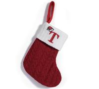 sodeber Knitted Christmas Letter Stocking Festival Home Decors Unique Holiday Stocking Ornament for Holiday Family Party Knitted Christmas Alphabets Decors