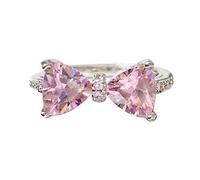 sodeber Korean Crystal For Women Shining Stone Bowknot Open Rings Vintage Geometric Y2K Trend Fashion Finger Jewelry