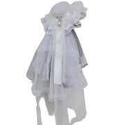 sodeber Lace Veil Hat With Hair Clip For Women Long Ribbon Bows 2000s Punk Anime Barrettes All Matching